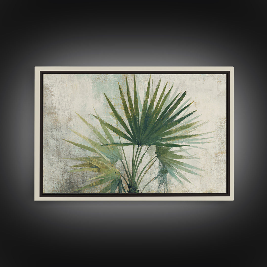 Tropical Palm Fronds Framed Canvas Print, Patio Art, Gallery Decor, Patio Decor, Fine Art, Outdoor, Contemporary Art, PAT-3x2-77