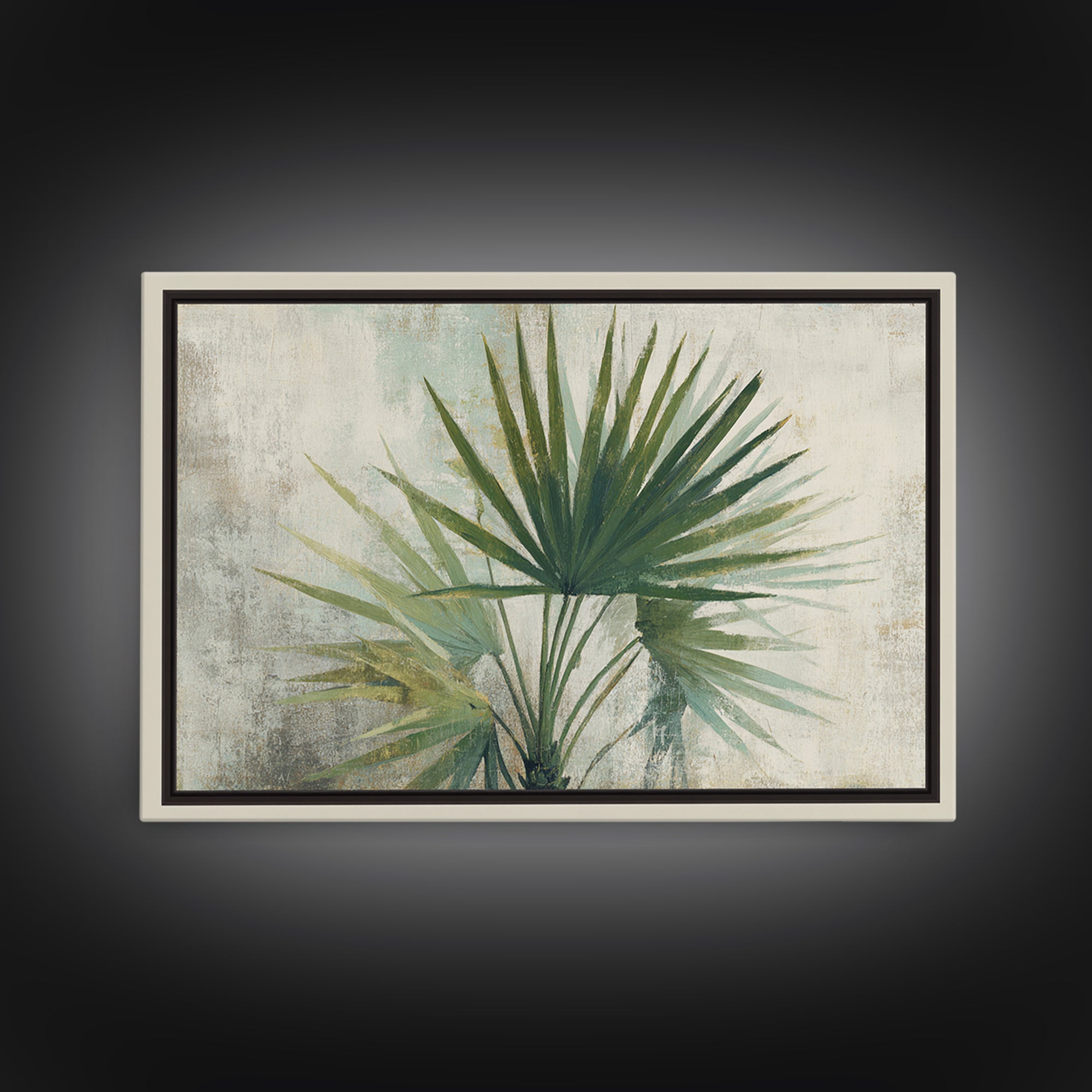 Tropical Palm Fronds Framed Canvas Print, Patio Art, Gallery Decor, Patio Decor, Fine Art, Outdoor, Contemporary Art, PAT-3x2-77