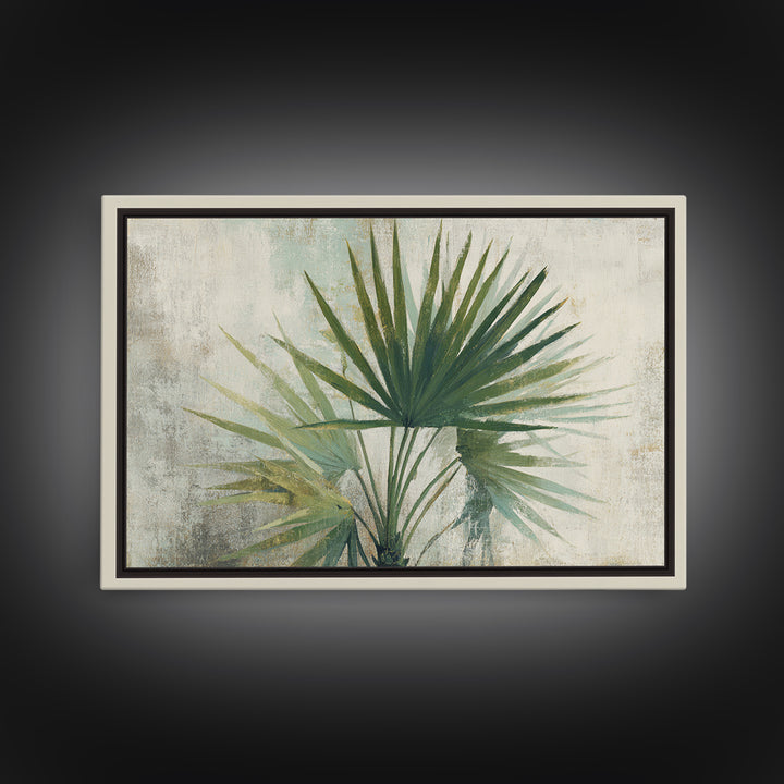 Tropical Palm Fronds Framed Canvas Print, Patio Art, Gallery Decor, Patio Decor, Fine Art, Outdoor, Contemporary Art, PAT-3x2-77