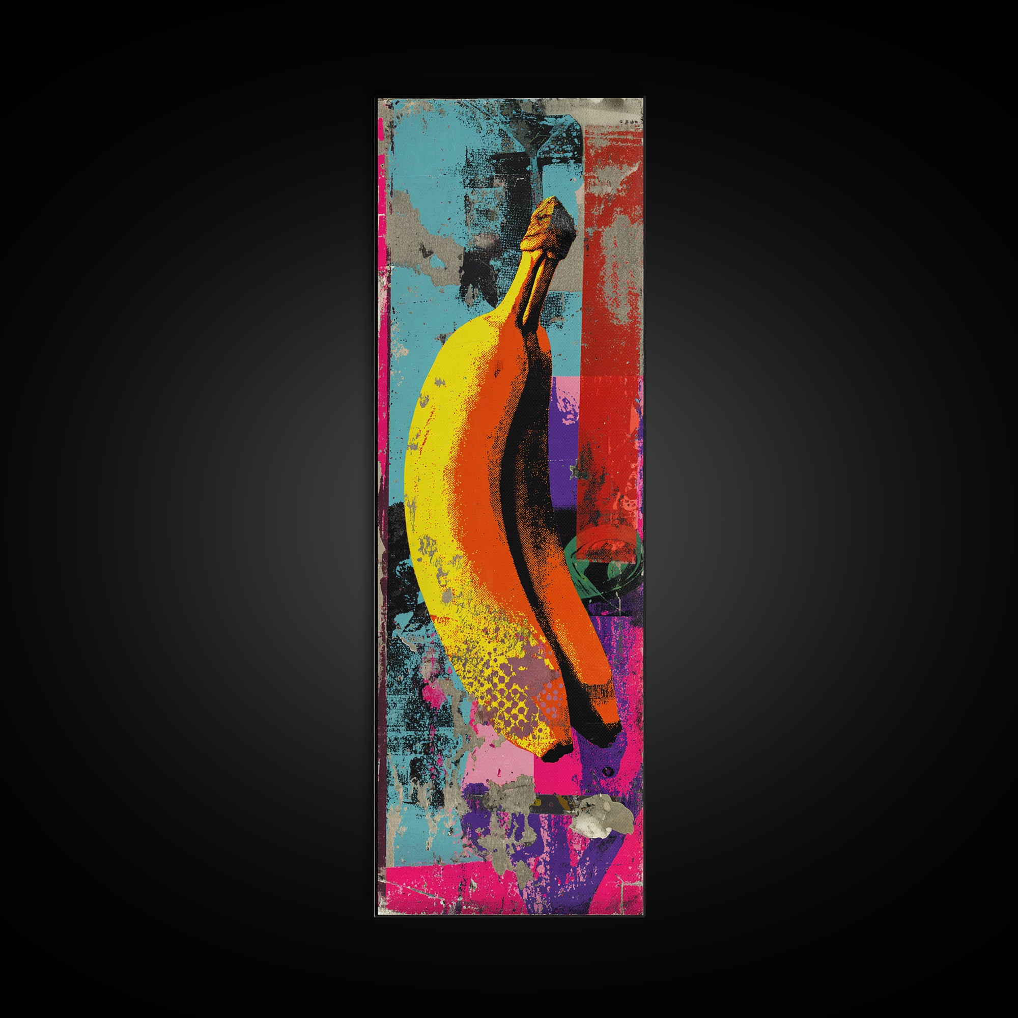 Bright Banana Still Life Canvas Print, Pop Art, Football Wall Art, Living Room Decor, Fine Art, Pop, Art Print, POP-1x3-14