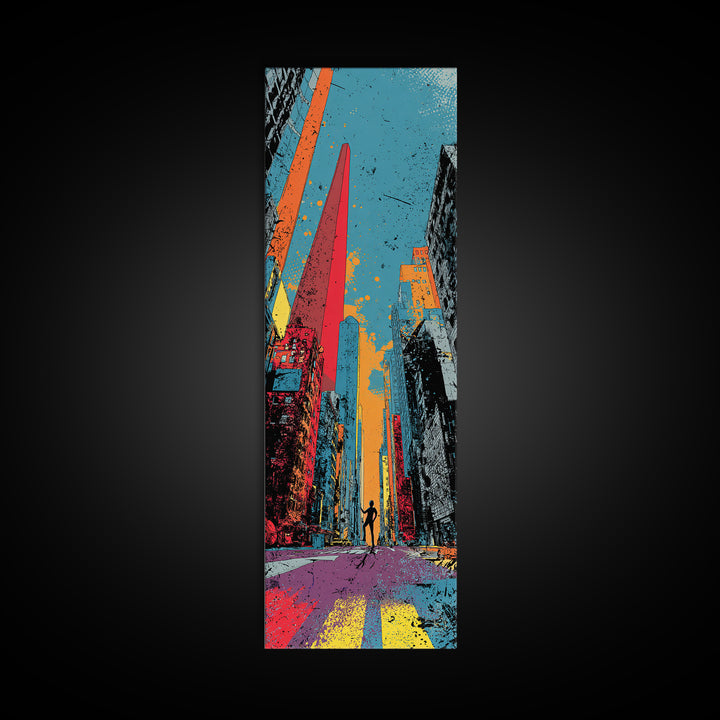 Comic Book City Skyline Canvas Print, Pop Art, Room Decor, Living Room Decor, Fine Art, Pop, Pet Portrait, Original Painting, POP-1x3-17