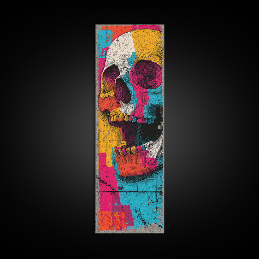 Pop Art Skull Canvas Print, Pop Art, Wall Art, Living Room Decor, Fine Art, Pop, Original Art, Canvas Wall Art, Abstract Art, POP-1x3-35