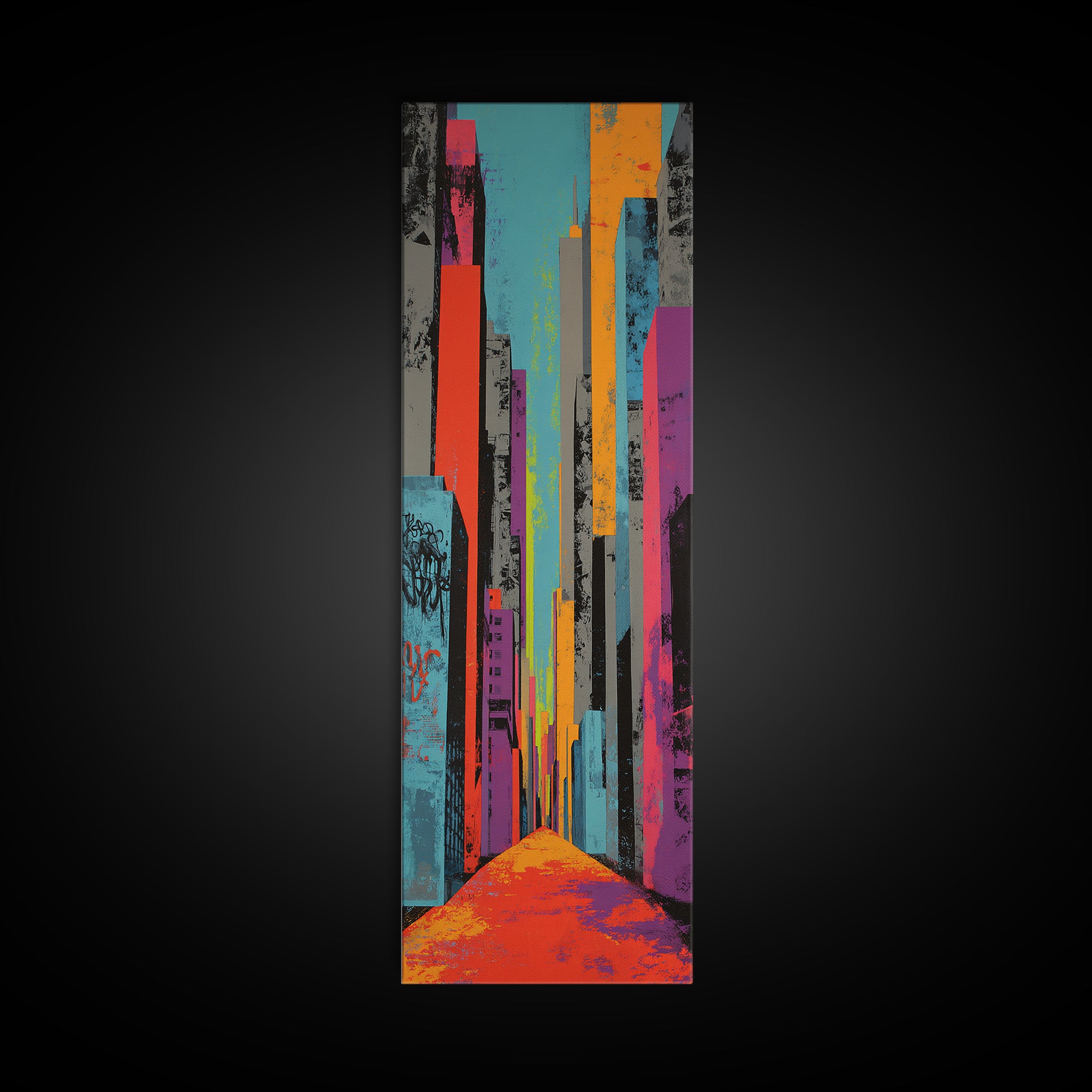 Comic Book City Skyline Canvas Print, Pop Art, Modern Art, Living Room Decor, Abstract Art, Pop, Modern Decor, Fine Art Print, POP-1x3-89