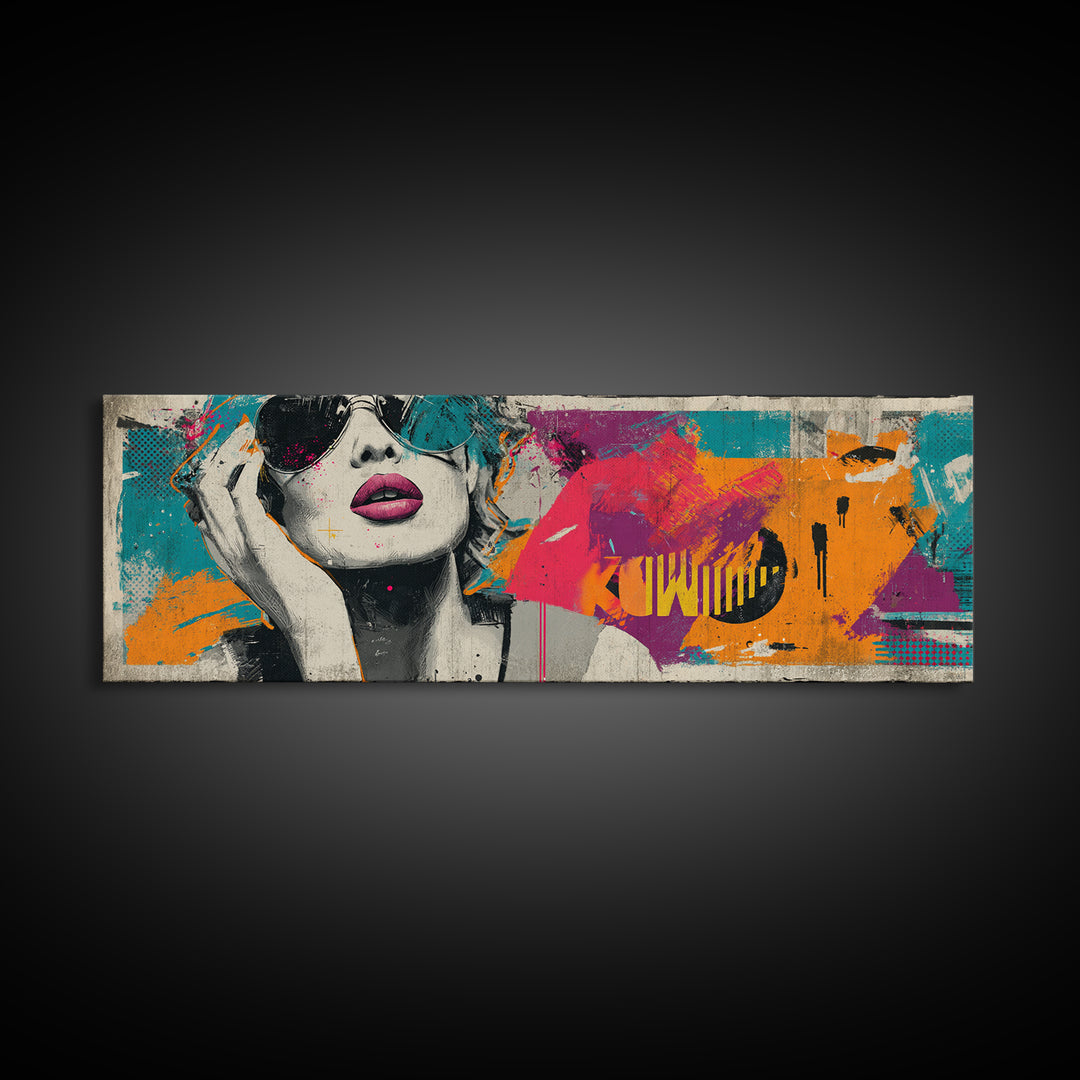 Shopping Bag Fashion Graphic Without Brands Canvas Print, Pop Art, Mexican Art, Living Room Decor, Fine Art, Pop, Neutral Decor, POP-3x1-16