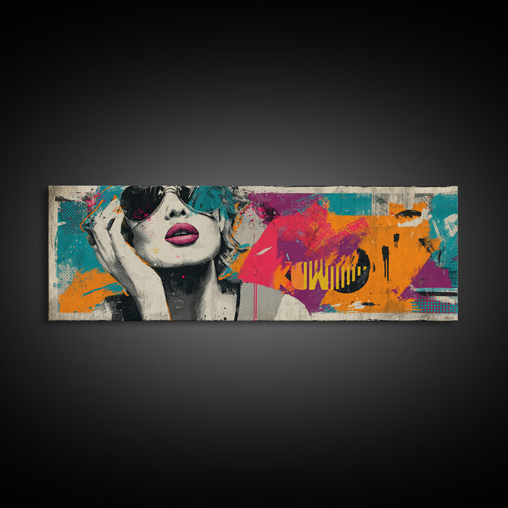 Shopping Bag Fashion Graphic Without Brands Canvas Print, Pop Art, Mexican Art, Living Room Decor, Fine Art, Pop, Neutral Decor, POP-3x1-16