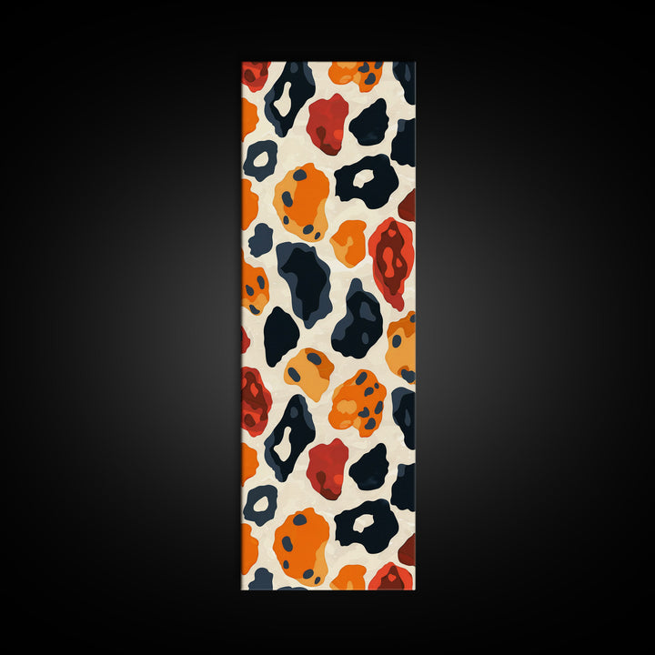 Retro Art Deco Cheetah Print Wall Art, Framed Canvas Print, MCM Style, Mid-century Modern Wall Art, Living Room Art, 70s Style Decor