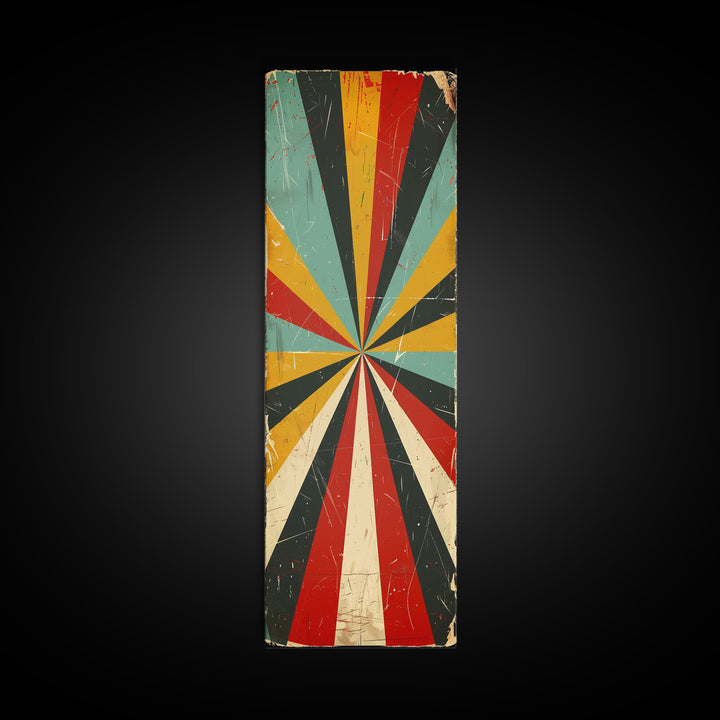 Retro MCM Style Starburst, Trippy Decor, Grunge Decor, Distressed Wall Art