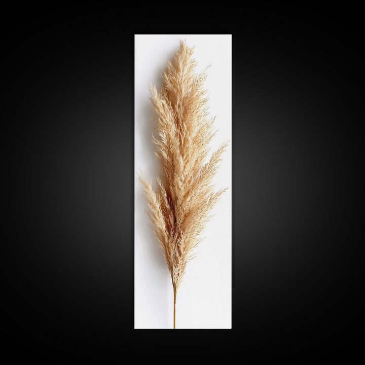 Pampas Grass Botanical Art - Framed Canvas Print, Skinny Tall Art, Minimalist Wall Art for Living Room, Bedroom Decor, Botanical Print
