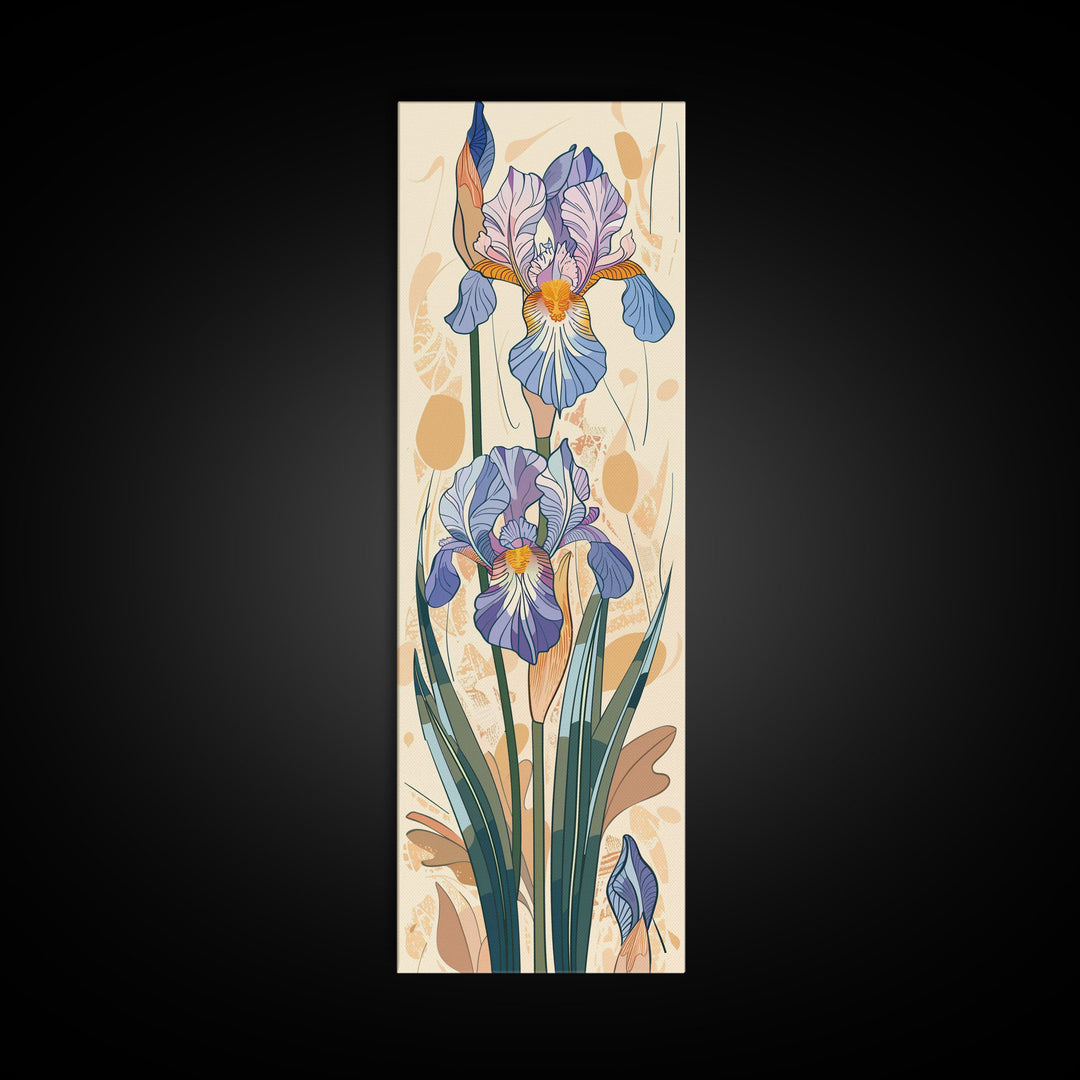 Canvas Print Delicate Iris Flowers In Pastel Colors, Elegant Floral Art For Living Room, Botanical Wall Decoration, Nature-Inspired Home Decor