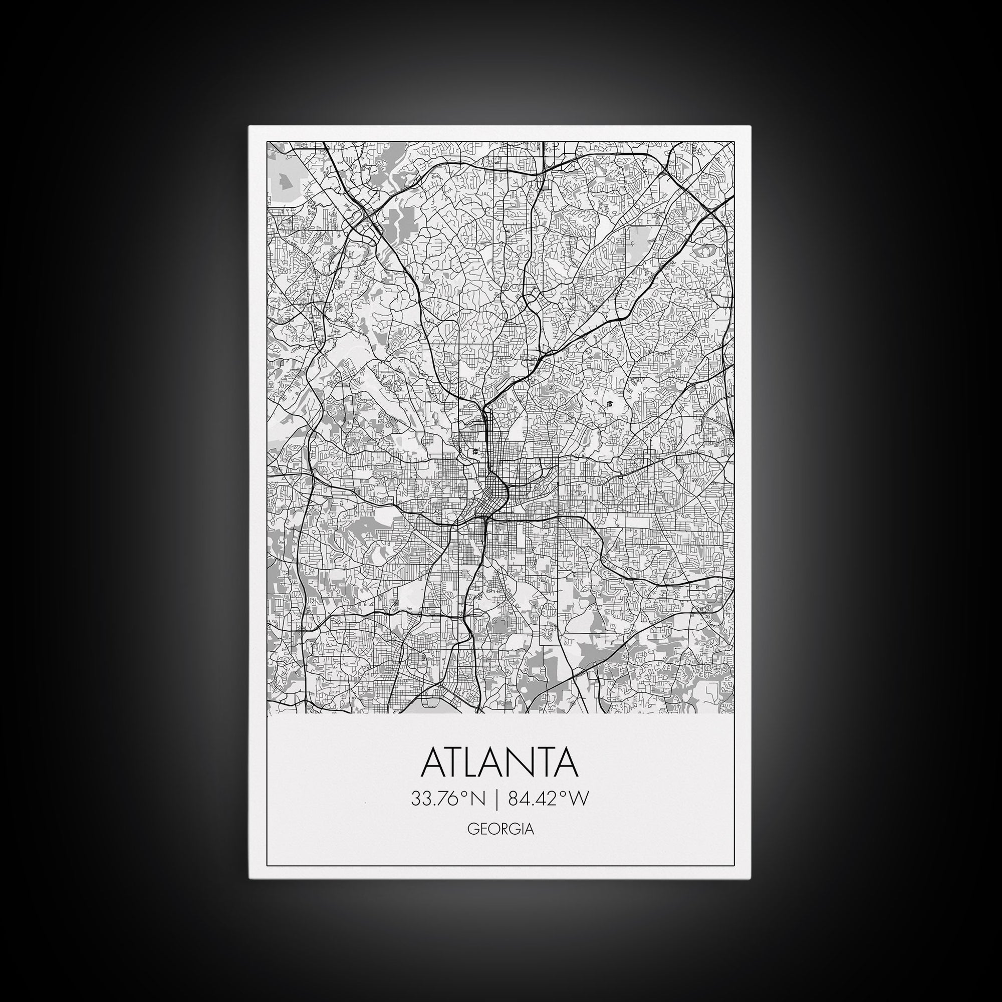 Atlanta Street Map, Georgia Map, City Map Art, Travel Print, Couple Gift, Minimalist Art Print, Wall Art, Canvas Print, Canvas Wall Art