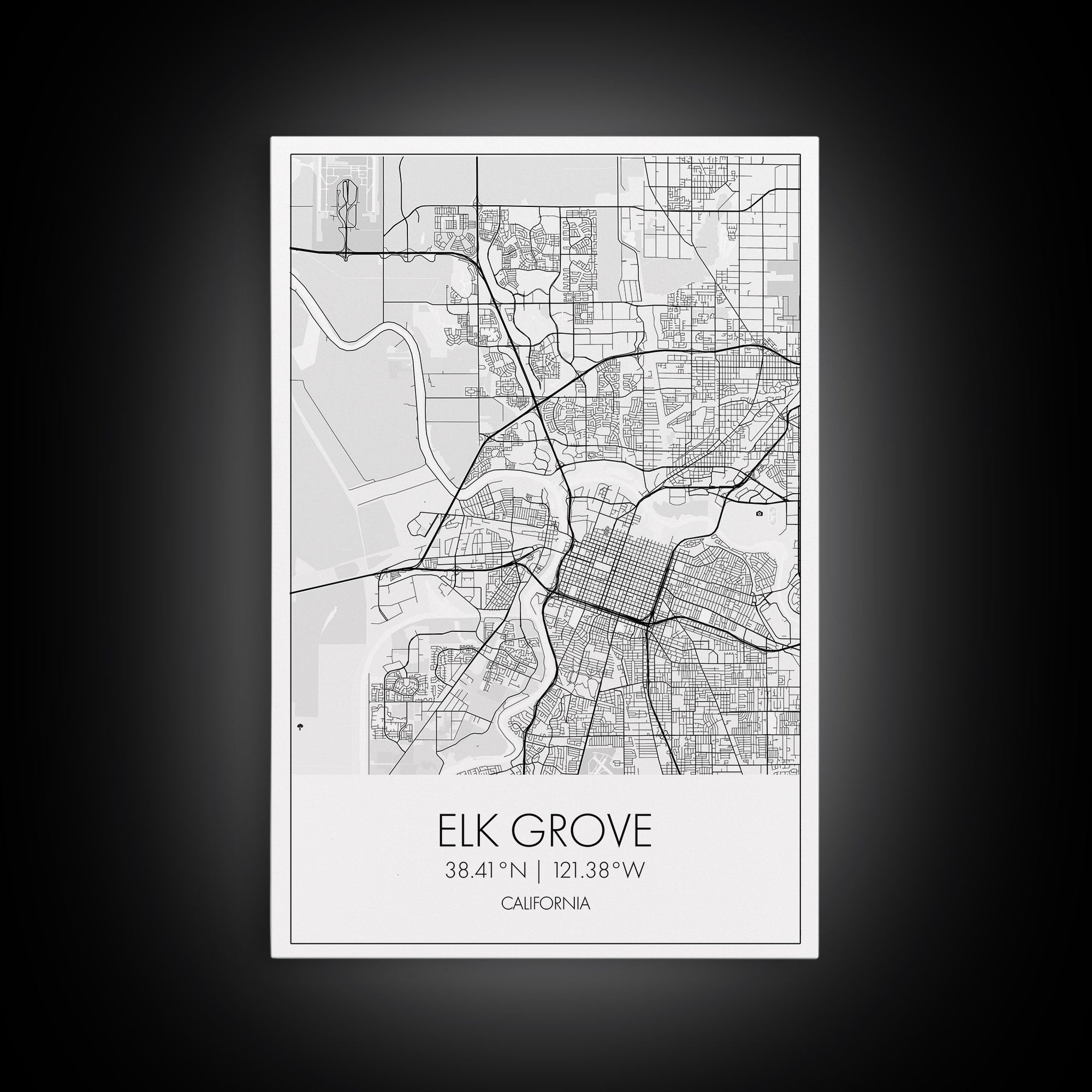 Elk Grove Street Map, California Map, City Map Art, Minimalist Art, Wall Art, Canvas Print, Bedroom Wall Art, Housewarming Gift, Travel Art