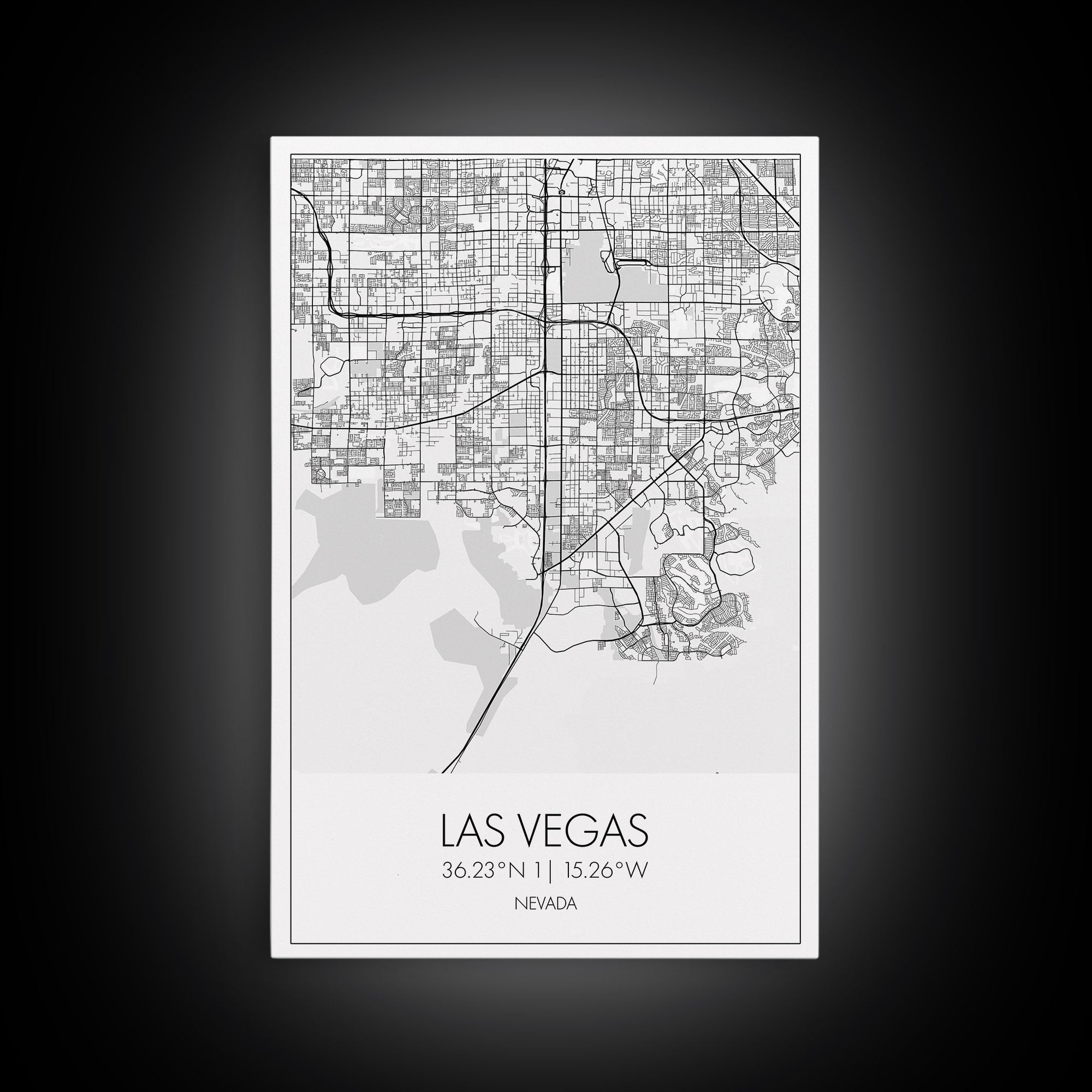 Las Vegas Street Map, Nevada Map, City Map Art, Modern Wall Art, Wall Art, Canvas Print, Travel Wall Décor, Dorm Wall Print, Couples Gift