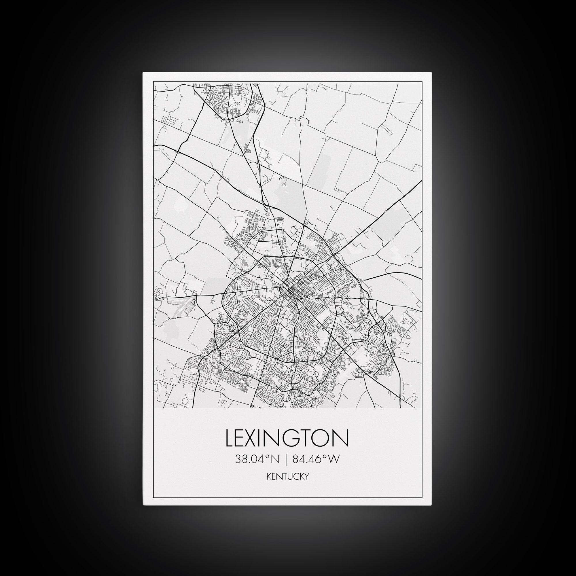 Lexington Street Map, Kentucky Map, City Map Art, Modern Wall Art, Wall Art, Canvas Print, Living Room Art, Travel Print, Pilot Gifts