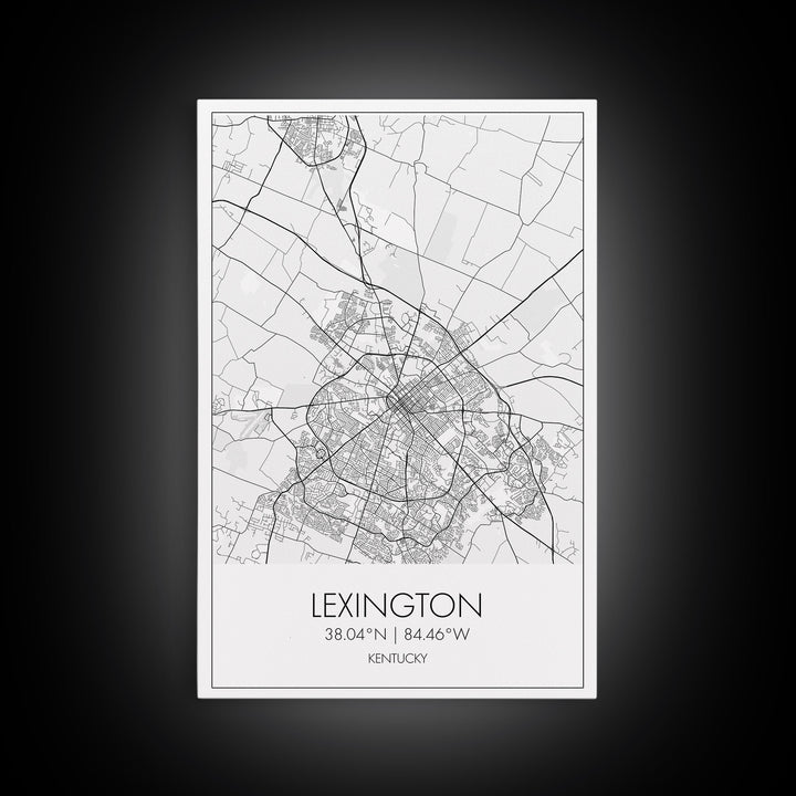 Lexington Street Map, Kentucky Map, City Map Art, Modern Wall Art, Wall Art, Canvas Print, Living Room Art, Travel Print, Pilot Gifts