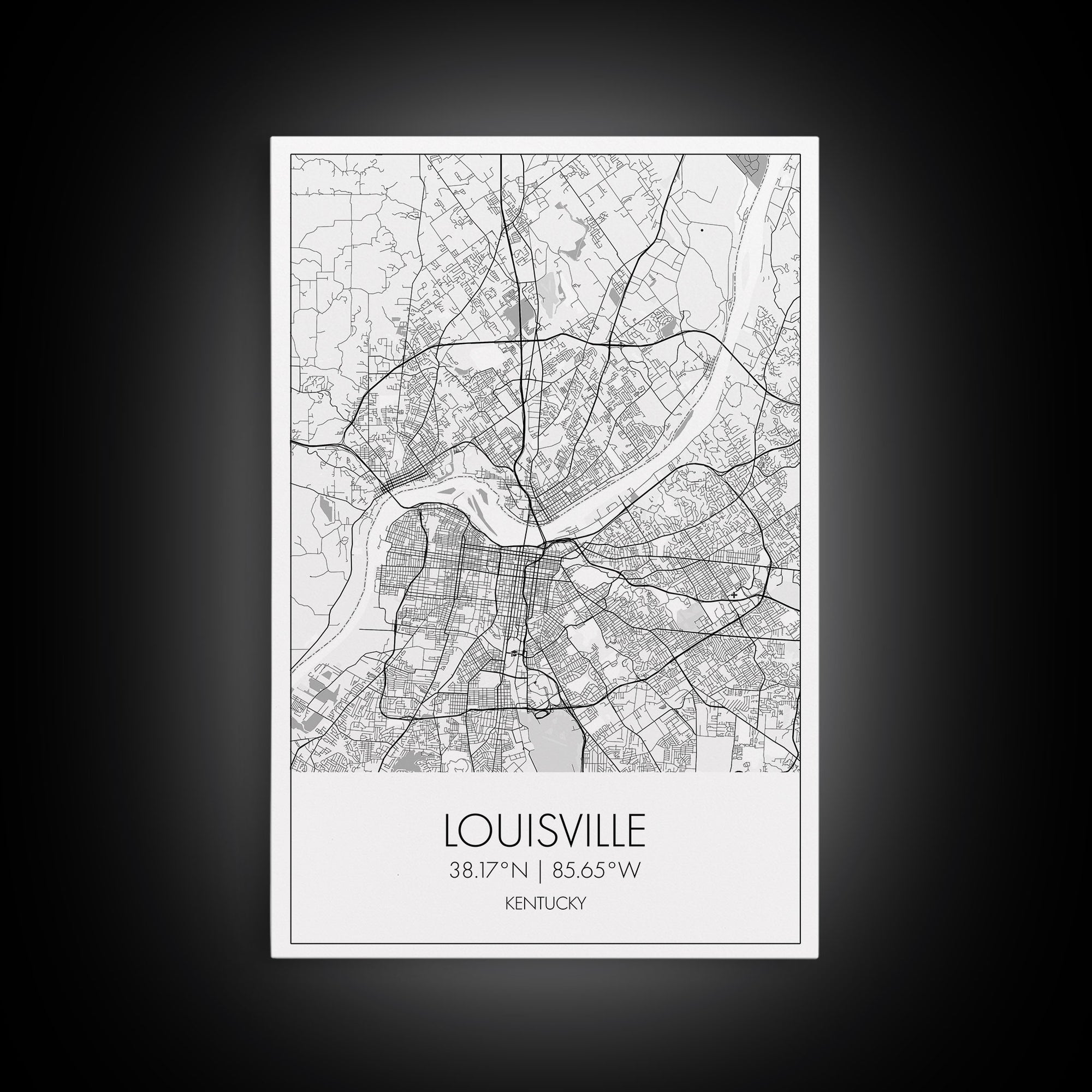 Louisville Street Map, Kentucky Map, City Map Art, Modern Art, Wall Art, Canvas Print, Travel Wall Art, Wall Décor Bedroom, Gifts For Dad