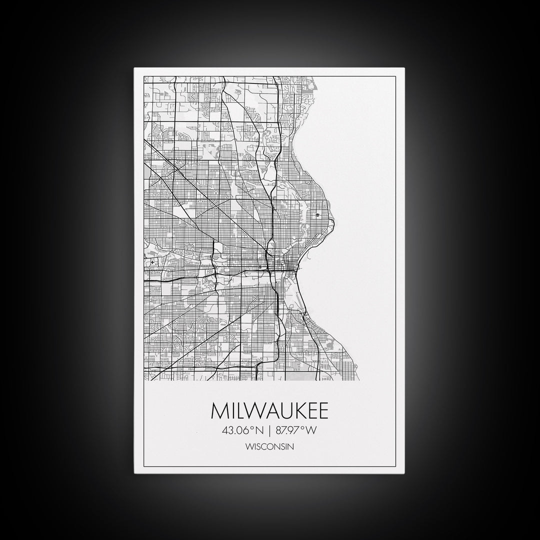 Milwaukee Street Map, Wisconsin Map, City Map Art, Modern Art, Wall Art, Canvas Print, Bedroom Prints, Travel Wall Décor, Friend Gift