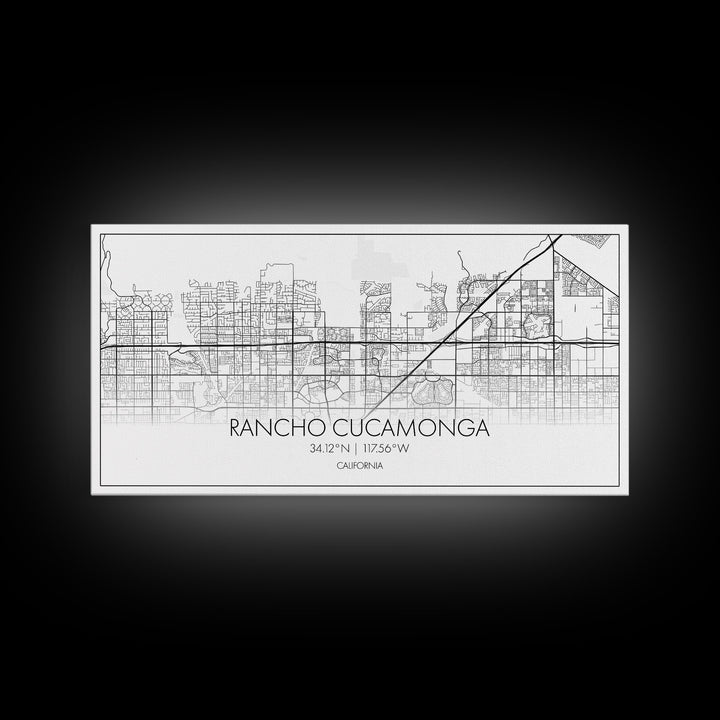 Rancho Cucamonga City Map, California Art, Map Print, Minimalist Wall Art, Wall Art, Canvas Art, Wall Hanging, Wedding Gift, Family Wall Art