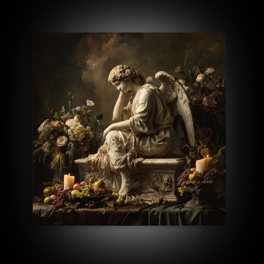 Classical Angel Study Canvas Print, Renaissanceinspired Art, Medieval Decor, Living Room Decor, Classic, Elegant Home Decor, REN-1x1-26