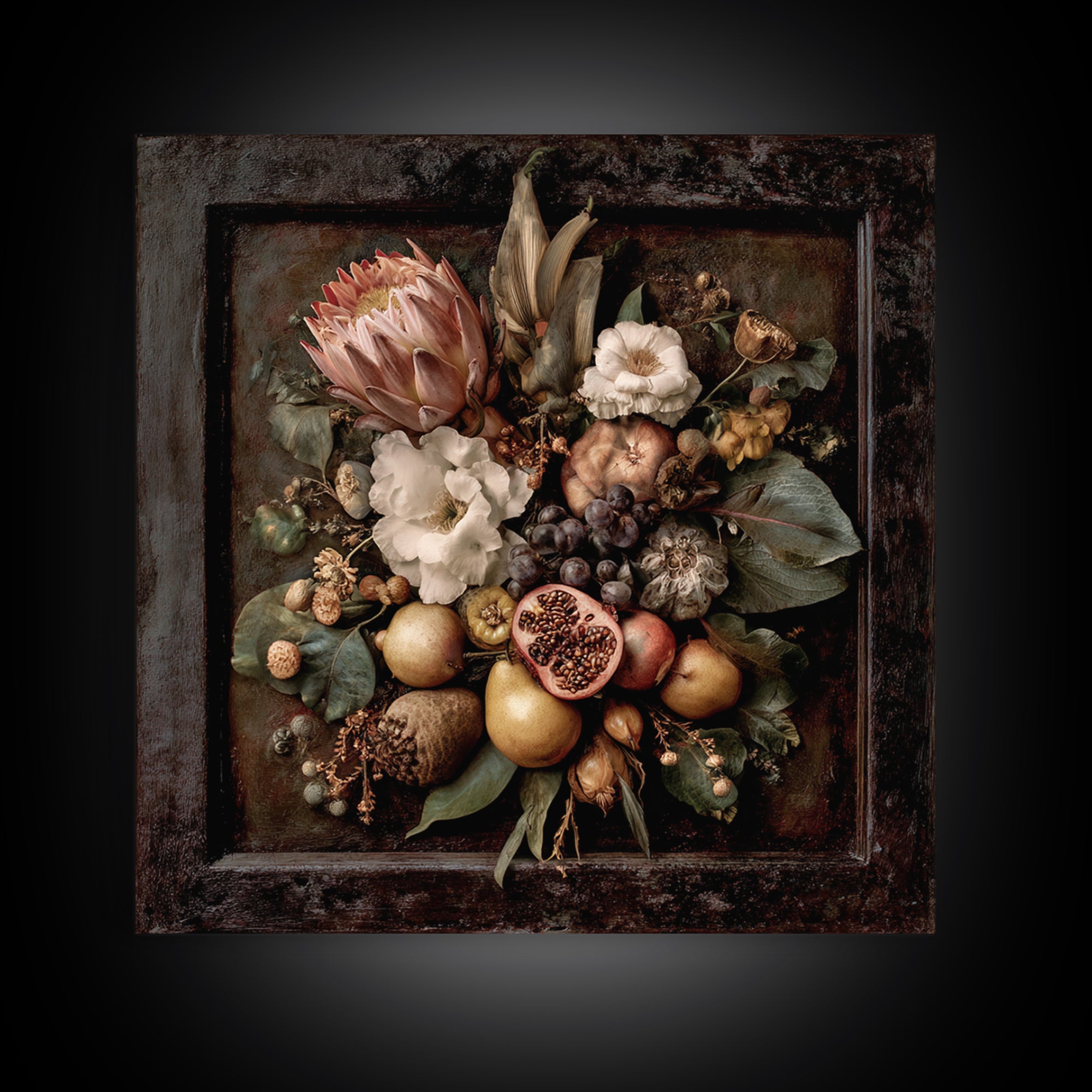 Renaissance Botanical Study Canvas Print, Renaissanceinspired Art, Romantic Art, Living Room Decor, Fine Art, Classic, REN-1x1-55