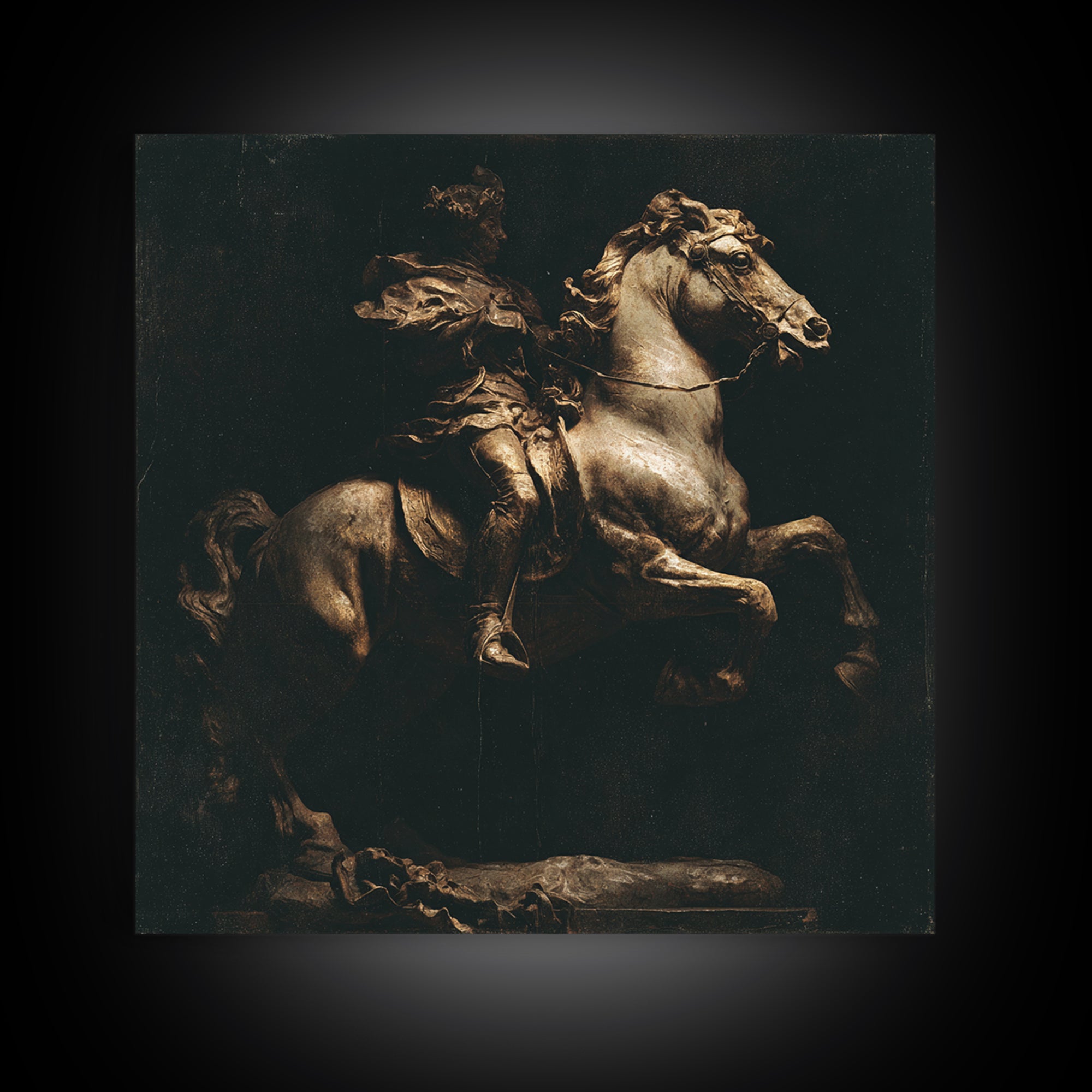 Classical Horse and Rider Canvas Print, Renaissanceinspired Art, Elegant Home Decor, Living Room Decor, Fine Art, Classic, REN-1x1-81