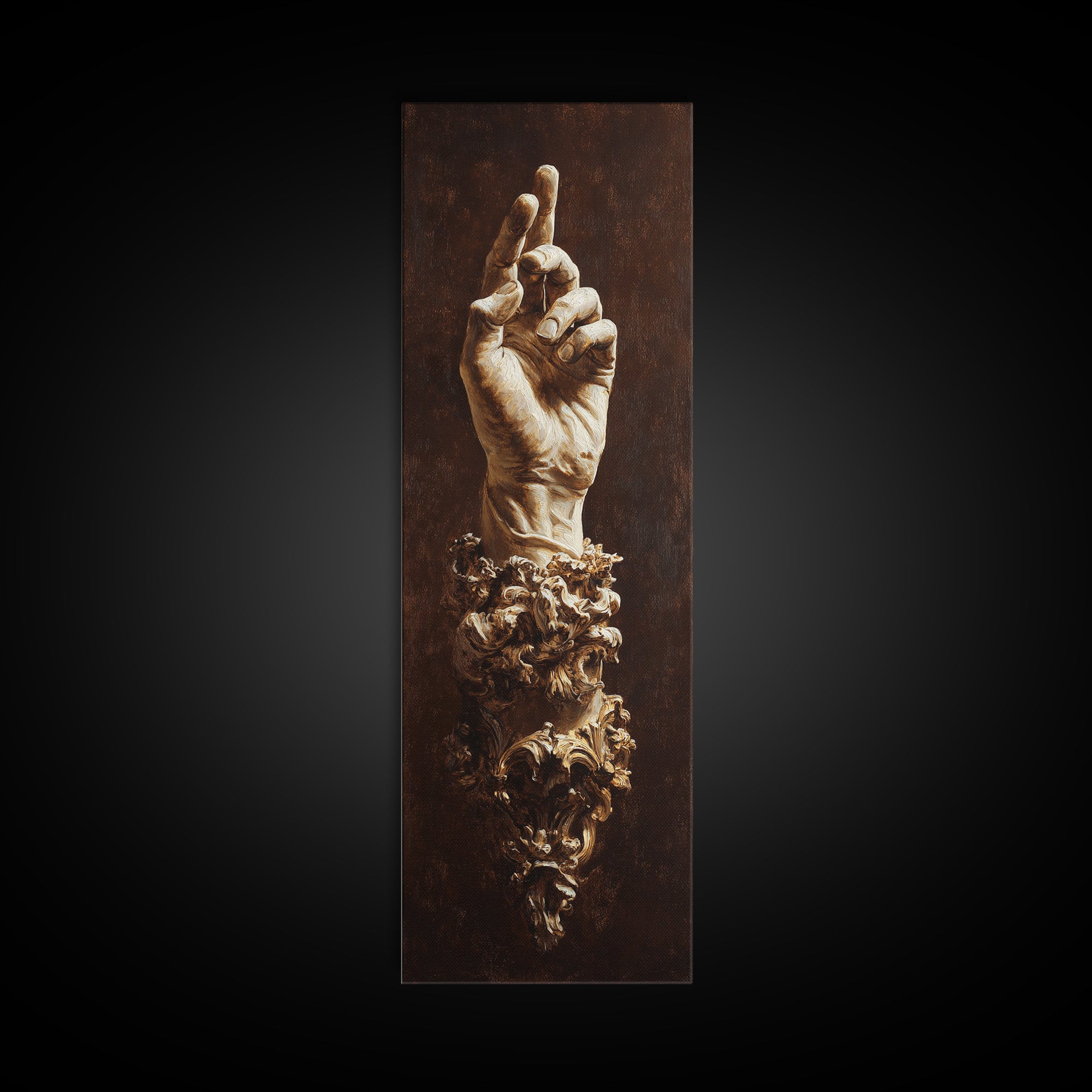 Classical Hands Study Framed Canvas Print, Renaissanceinspired Art, Cat Painting, Living Room Decor, Fine Art, Classic, REN-1x3-50