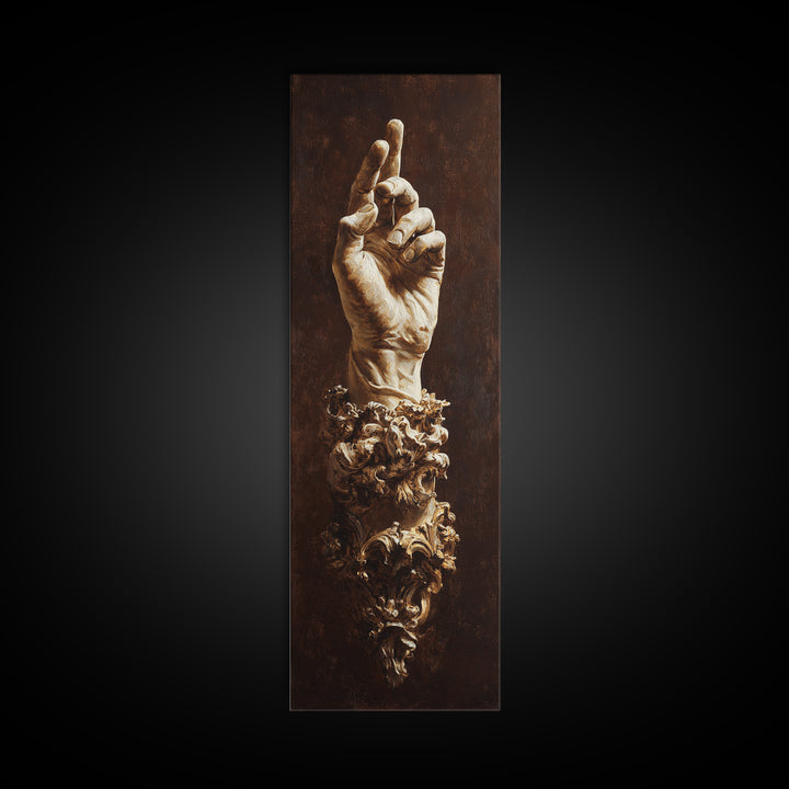 Classical Hands Study Framed Canvas Print, Renaissanceinspired Art, Cat Painting, Living Room Decor, Fine Art, Classic, REN-1x3-50