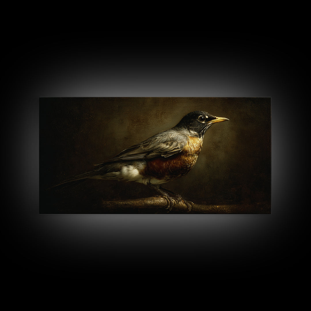 Old Master Bird Study Framed Canvas Print, Renaissanceinspired Art, Contemporary Art, Living Room Decor, Fine Art, Classic, REN-2x1-43