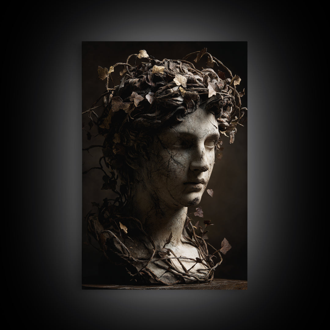 Classical Statue Bust Covered Canvas Print, Renaissanceinspired Art, Fine Art Print, Living Room Decor, Fine Art, Classic, REN-2x3-99