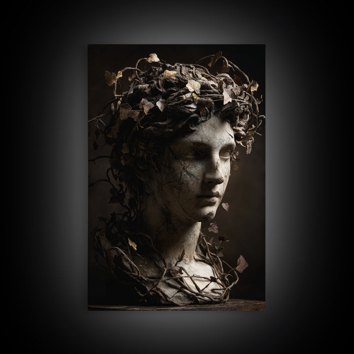 Classical Statue Bust Covered Canvas Print, Renaissanceinspired Art, Fine Art Print, Living Room Decor, Fine Art, Classic, REN-2x3-99