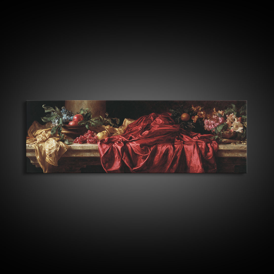 Dramatic Drapery Study Canvas Print, Renaissanceinspired Art, Living Room Art, Living Room Decor, Classic, Classic Art, REN-3x1-16