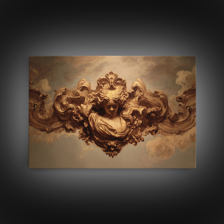 Mythic Goddess in Flowing Drapery Canvas Print, Renaissanceinspired Art, Luxury Decor, Living Room Decor, Fine Art, Classic, REN-3x2-12