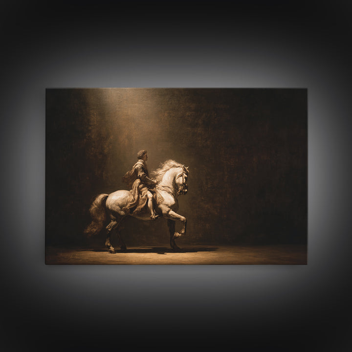 Classical Horse and Rider Canvas Print, Renaissanceinspired Art, Printable Art, Living Room Decor, Oil Painting, Classic, REN-3x2-37