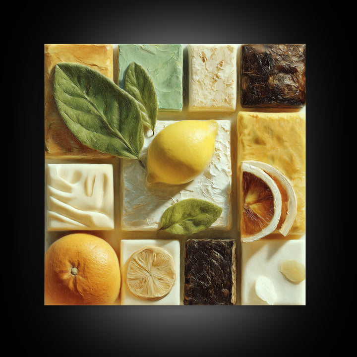 Cocktail and Citrus Bar Composition Canvas Print, Restaurant Art, Gallery Decor, Restaurant Decor, Fine Art, Bistro, Wall Art, RES-1x1-59
