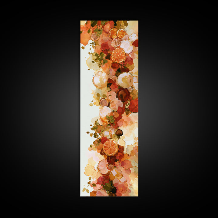 Abstract Appetite Friendly Red and Orange Shapes Canvas Print, Restaurant Art, Textured Painting, Restaurant Decor, Bistro, RES-1x3-29