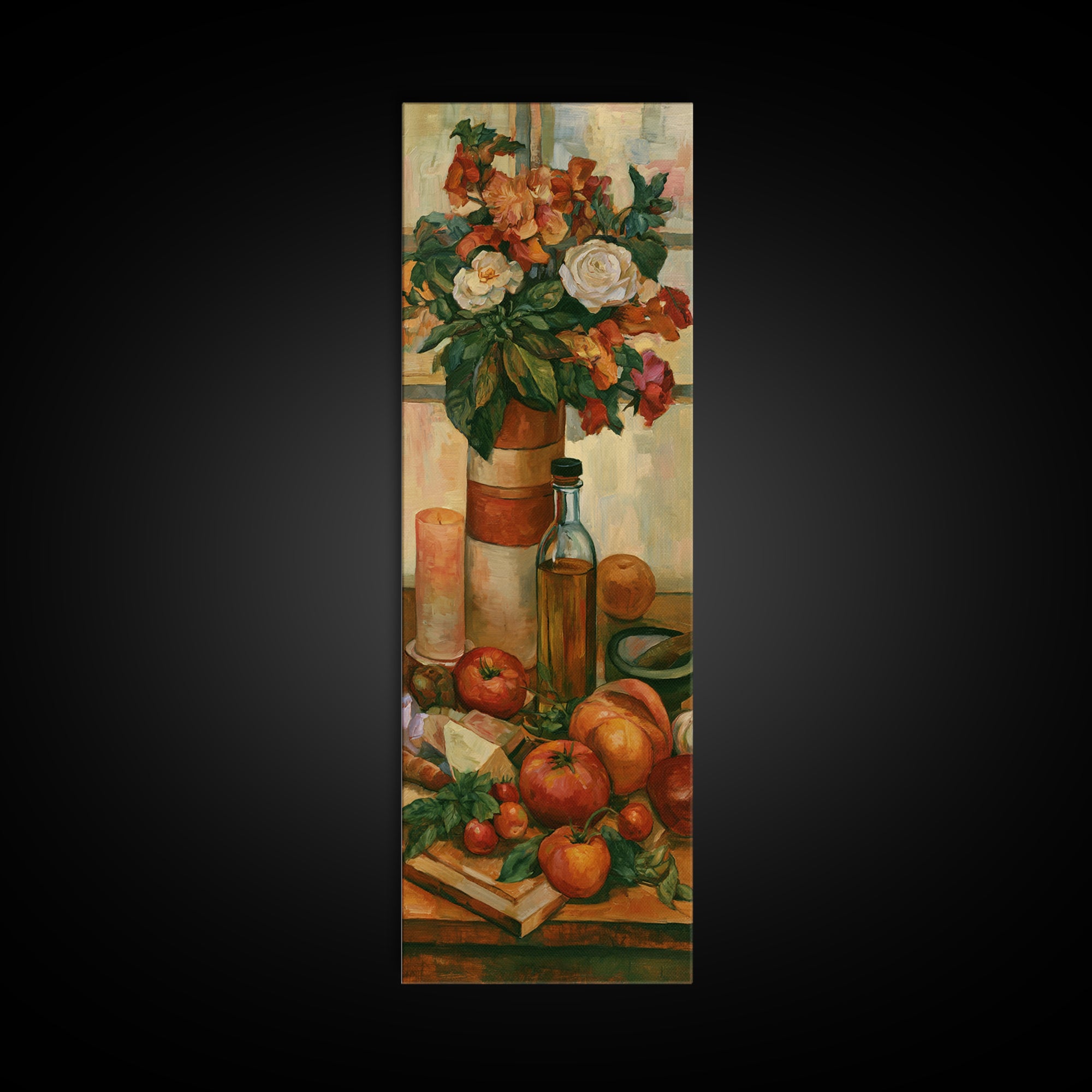Elegant Table Objects Framed Canvas Print, Restaurant Art, Canvas, Restaurant Decor, Fine Art, Bistro, Living Room Decor, RES-1x3-36