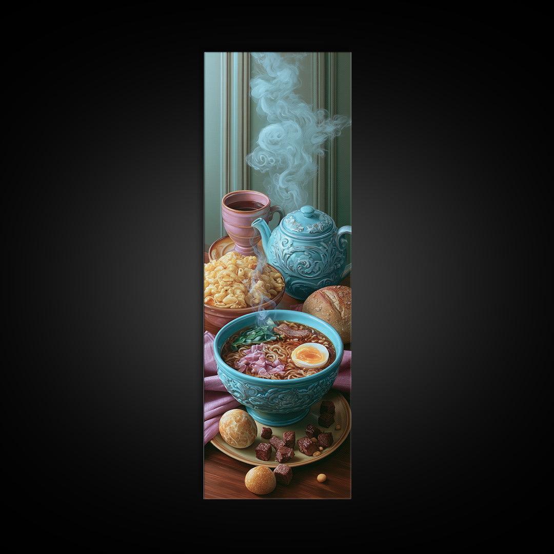 Ramen Bowl Rendered Framed Canvas Print, Restaurant Art, Fine Art Print, Restaurant Decor, Fine Art, Bistro, Wall Decor, RES-1x3-50
