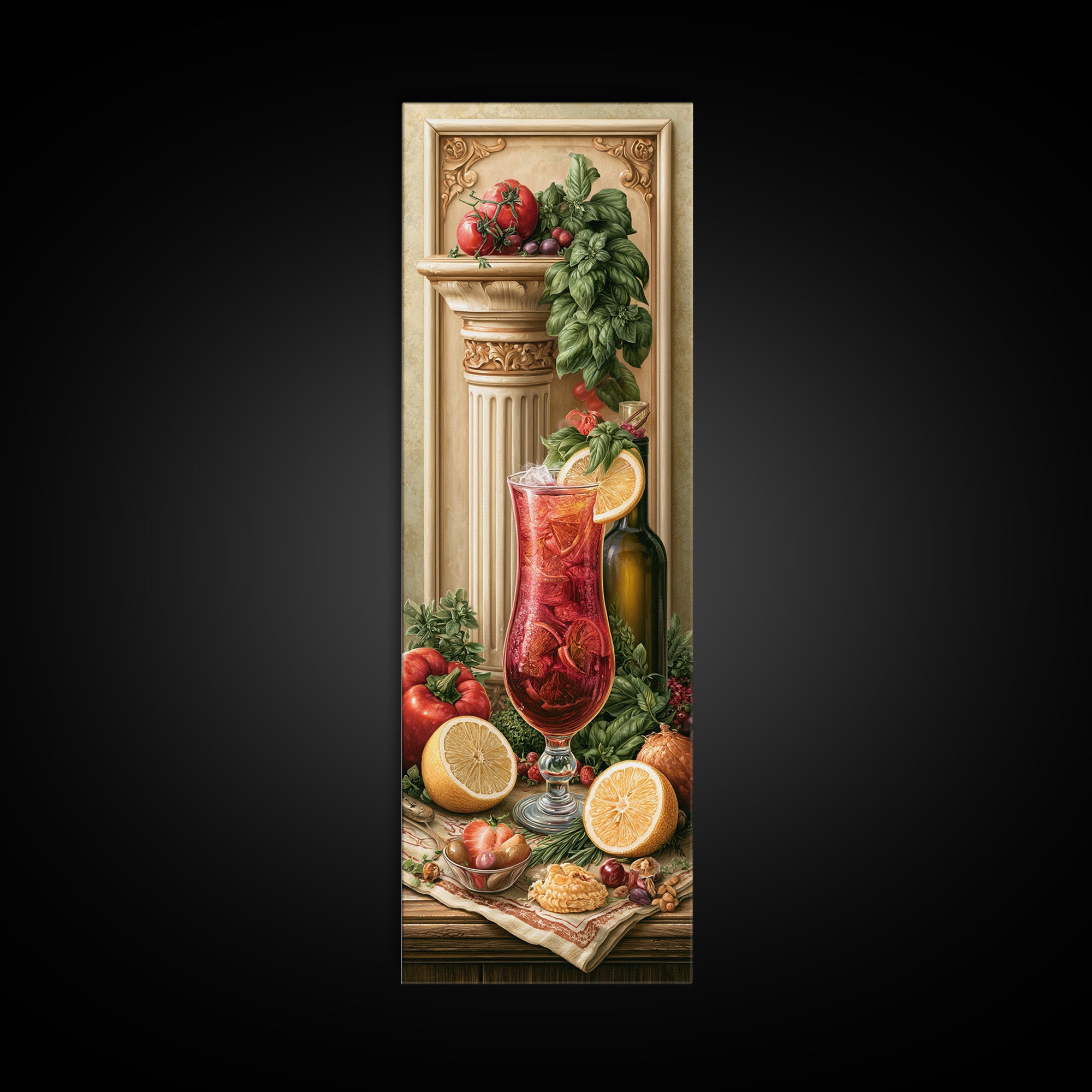 Cocktail and Citrus Bar Composition Framed Canvas Print, Restaurant Art, Gallery Decor, Restaurant Decor, Fine Art, Bistro, RES-1x3-71