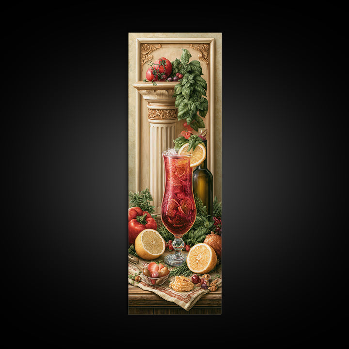 Cocktail and Citrus Bar Composition Framed Canvas Print, Restaurant Art, Gallery Decor, Restaurant Decor, Fine Art, Bistro, RES-1x3-71