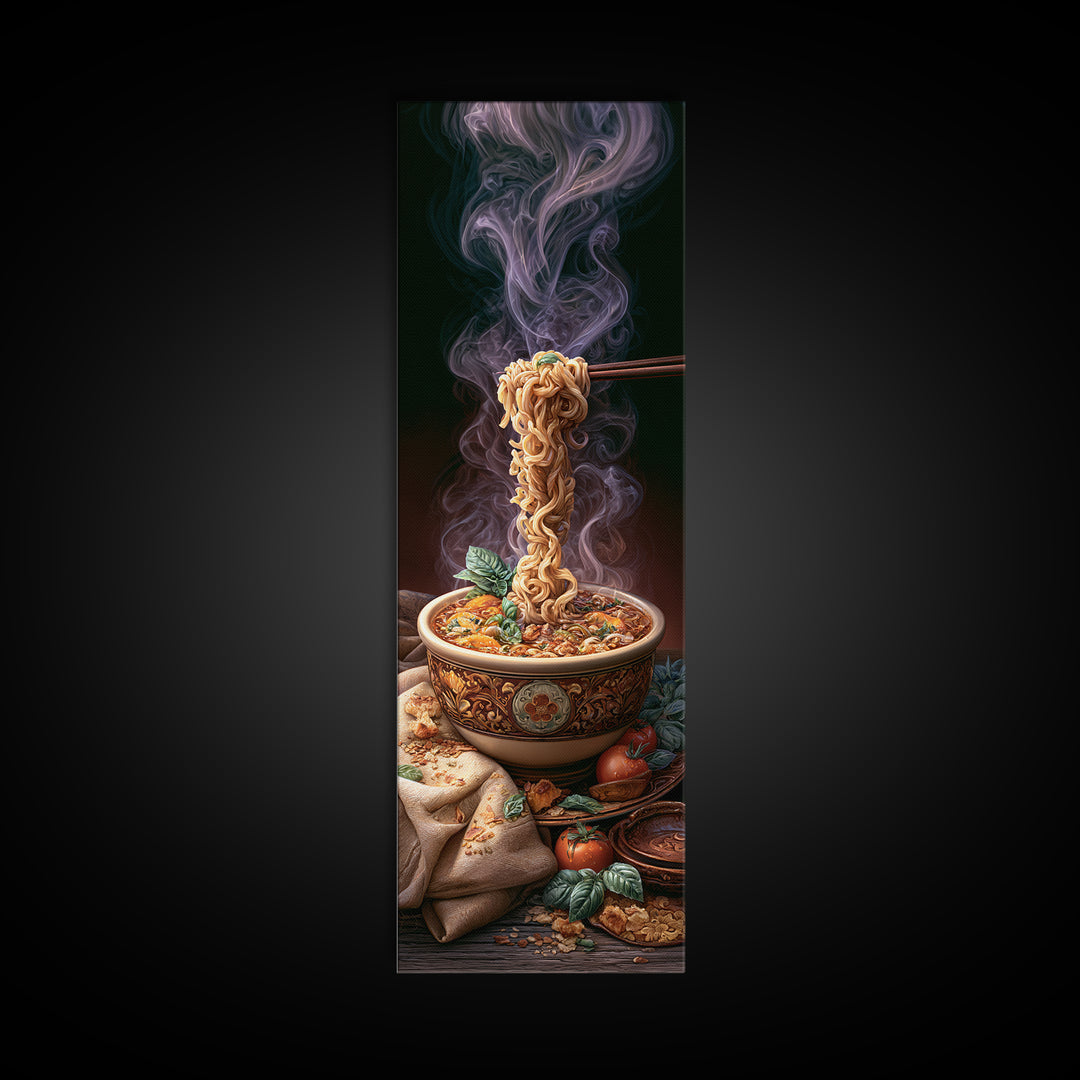 Ramen Bowl Rendered Framed Canvas Print, Restaurant Art, Fine Art Print, Restaurant Decor, Fine Art, Bistro, Wall Decor, RES-1x3-74