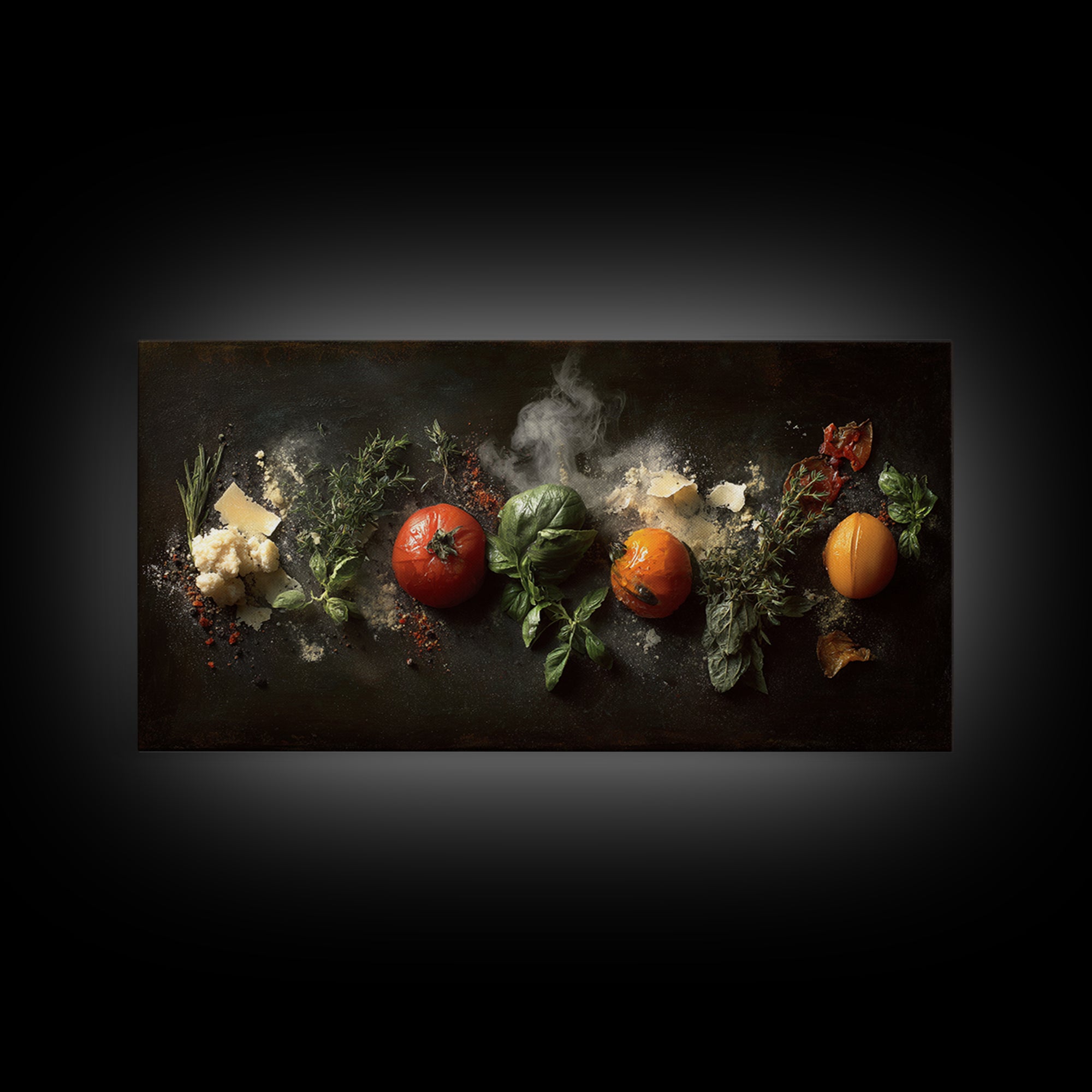 Blackboard Menu Feeling Without Readable Text Canvas Print, Restaurant Art, Canvas, Restaurant Decor, Fine Art, Bistro, RES-2x1-17