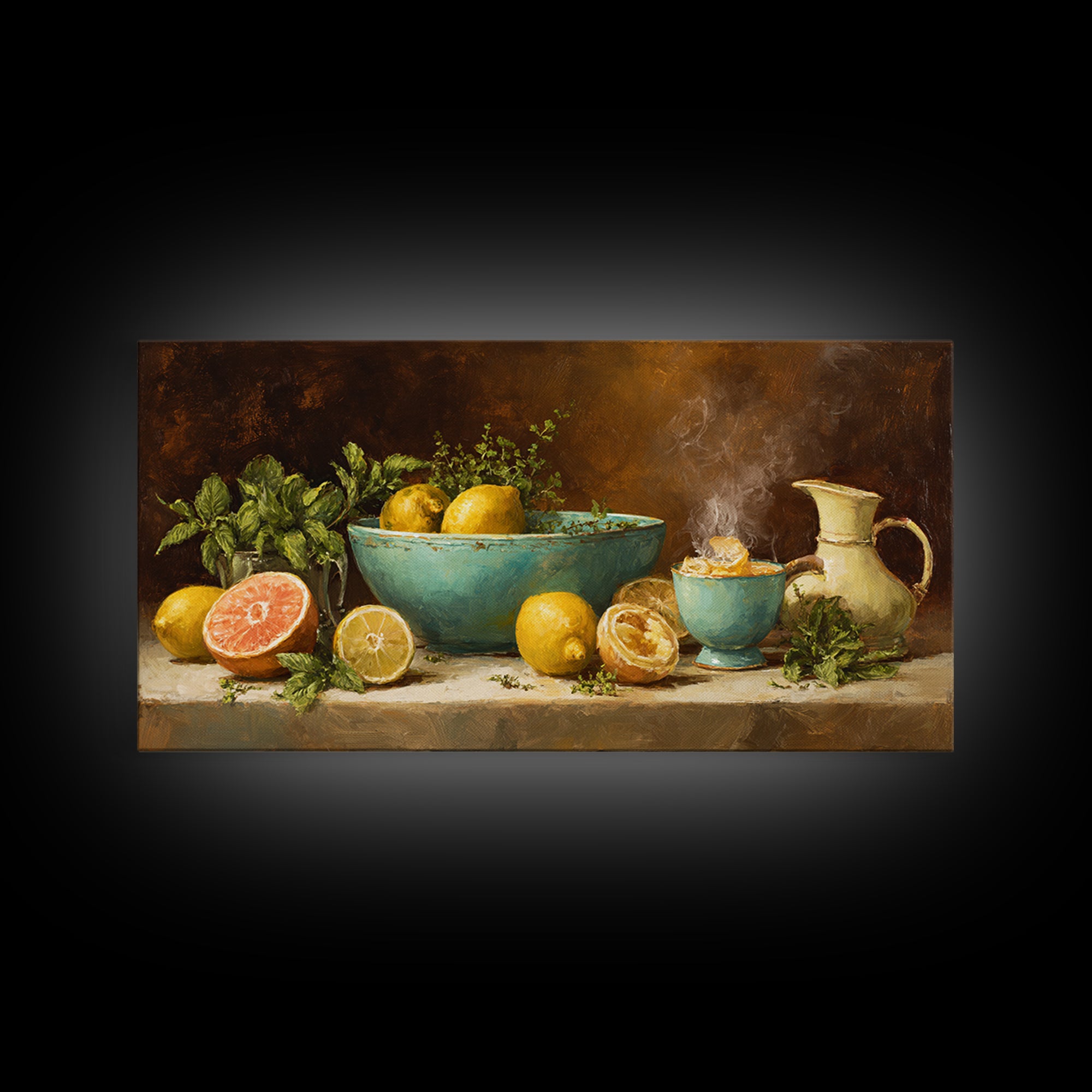 Cocktail and Citrus Bar Composition Canvas Print, Restaurant Art, Kitchen Decor, Restaurant Decor, Bistro, Bedroom Wall Art, RES-2x1-31