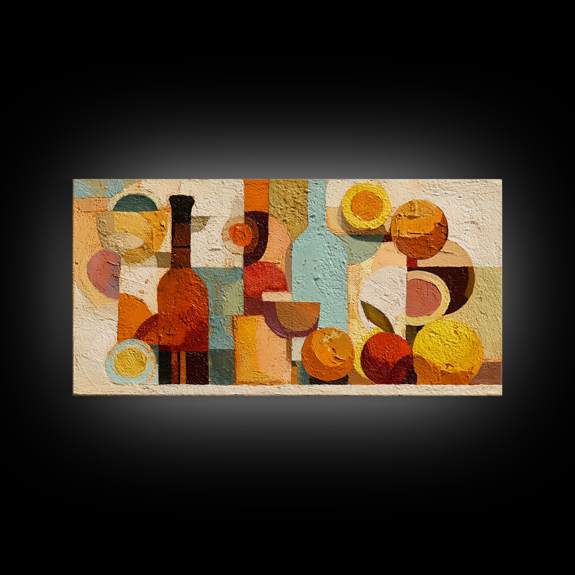 Abstract Appetite Friendly Red and Orange Shapes Canvas Print, Restaurant Art, Printable Wall Art, Restaurant Decor, Bistro, RES-2x1-37