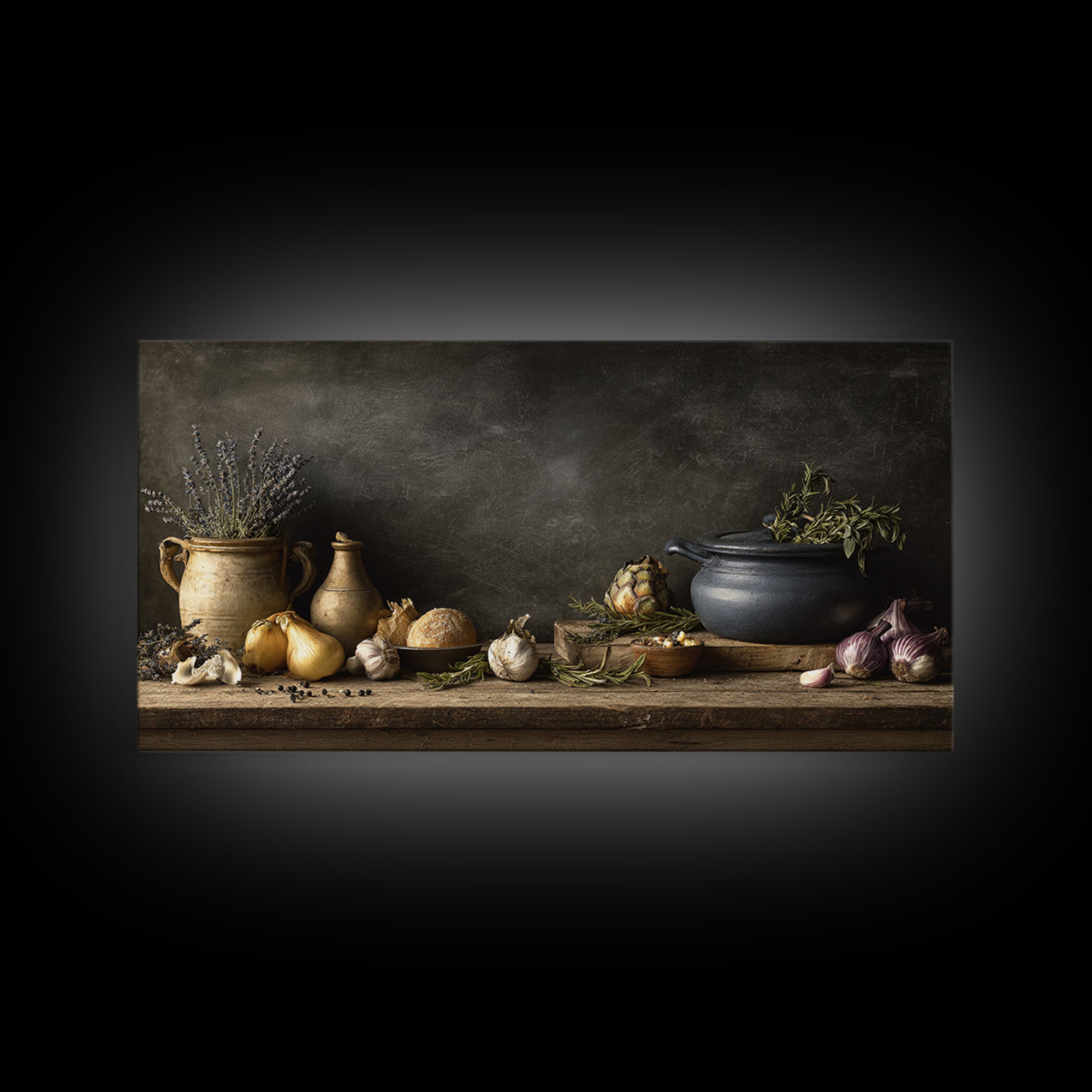 Blackboard Menu Feeling Without Readable Text Canvas Print, Restaurant Art, Kitchen Wall Art, Restaurant Decor, Bistro, RES-2x1-65