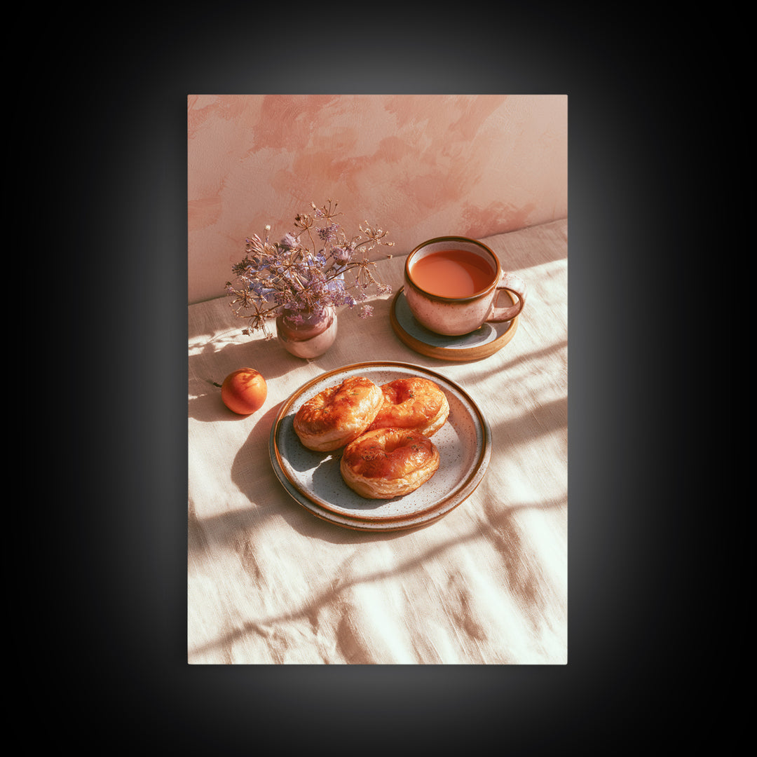 Abstract Appetite Friendly Red and Orange Shapes Framed Canvas Print, Restaurant Art, Large Wall Art, Restaurant Decor, Bistro, RES-2x3-1