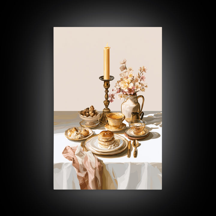 Elegant Table Objects Canvas Print, Restaurant Art, Statement Artwork, Restaurant Decor, Fine Art, Bistro, Art Print, RES-2x3-32