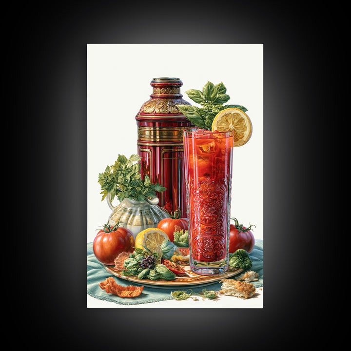 Cocktail and Citrus Bar Composition Framed Canvas Print, Restaurant Art, Kitchen Decor, Restaurant Decor, Fine Art, Bistro, RES-2x3-43