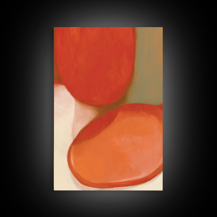 Abstract Appetite Friendly Red and Orange Shapes Canvas Print, Restaurant Art, Printable Art, Restaurant Decor, Abstract Art, RES-2x3-49