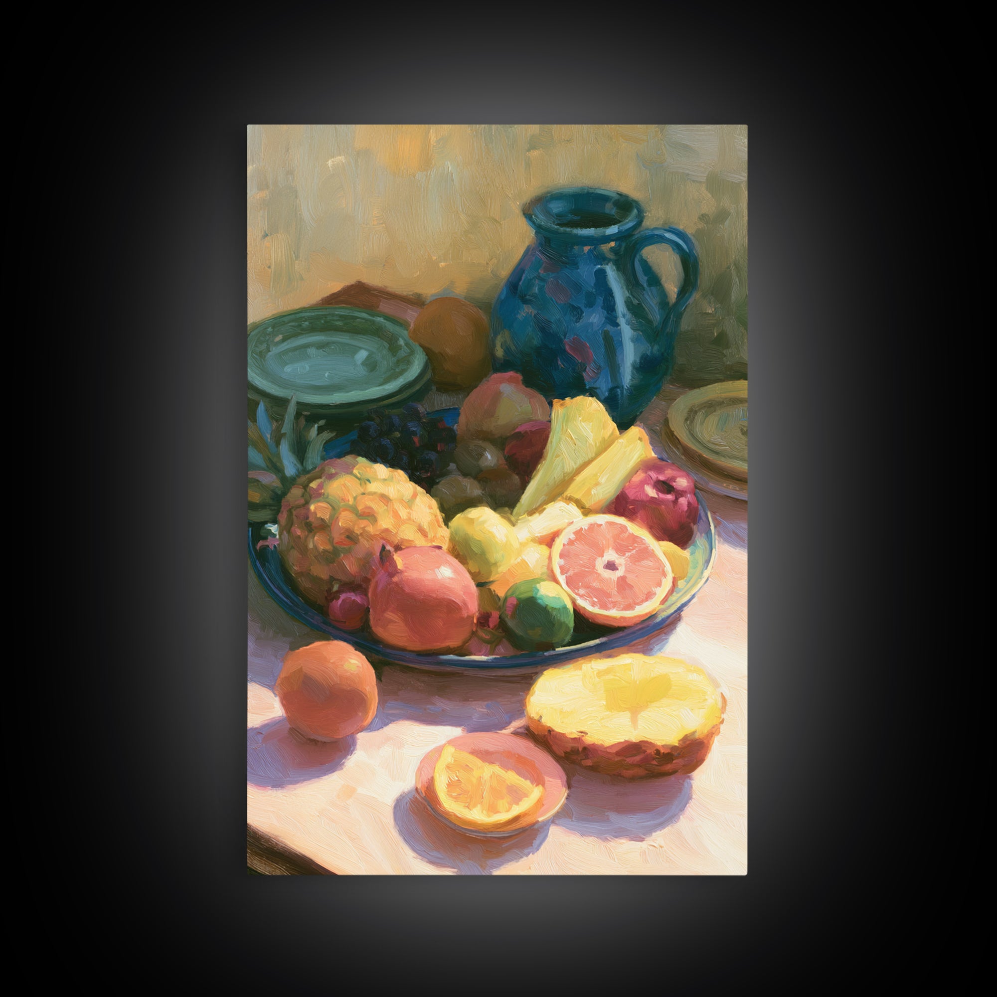 Tropical Fruit Platter Canvas Print, Restaurant Art, Wall Decor, Restaurant Decor, Fine Art, Bistro, Farmhouse Decor, RES-2x3-50