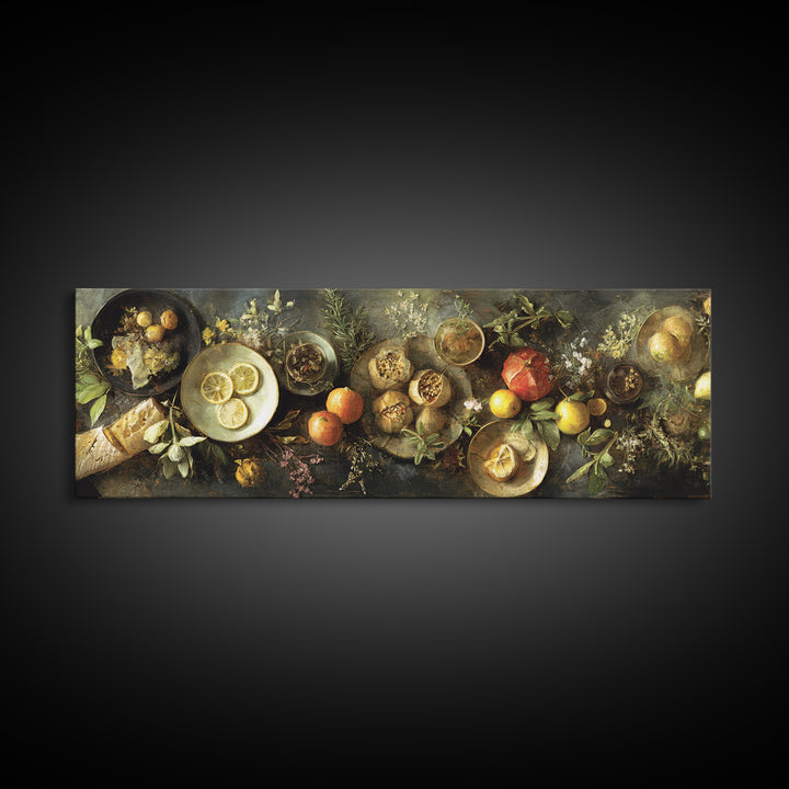 Blackboard Menu Feeling Without Readable Text Canvas Print, Restaurant Art, Bedroom Wall Art, Restaurant Decor, Bistro, RES-3x1-37
