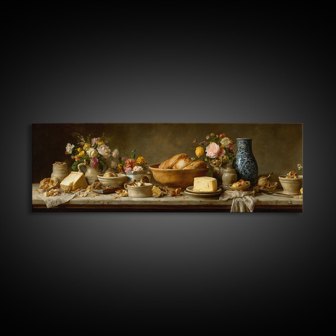 Classic Fruit Bowl Framed Canvas Print, Restaurant Art, Modern Decor, Restaurant Decor, Fine Art, Bistro, Poster, Wall Decor, RES-3x1-44